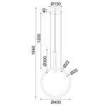 ΚΡΕΜΑΣΤΟ Φ/Σ LED 24W 3000K 1680LM VENUS ΟΡΕΙΧΑΛΚΟ ΜΕΤ/ΚΟ IP20 40X30XH164CM - Image 2