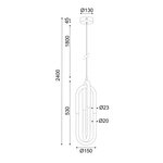 ΚΡΕΜΑΣΤΟ Φ/Σ LED 16W 3000K 1120LM VENUS ΧΡΩΜΙΟ ΜΕΤ/ΚΟ IP20 15X15XH230CM - Image 2