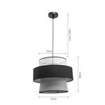 InLight Μονόφωτο καπέλο ψάθα-ύφασμα 1XE27 D:30cmX25cm (4044) - Image 3