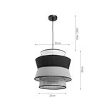 InLight Μονόφωτο καπέλο ψάθα-ύφασμα 1XE27 D:30cmX25cm (4045) - Image 3