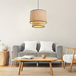 InLight Μονόφωτο καπέλο ψάθα-ύφασμα 1XE27 D:30cmX25cm (4046) - Image 4