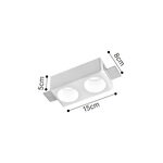Inlight Χωνευτό τετράγωνο σποτ από γύψο 2XGU10 D:15cm (Χ0012-WH) - Image 2