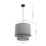 InLight Μονόφωτο καπέλο ψάθα-ύφασμα 1XE27 D:30cmX25cm (4046) - Image 3