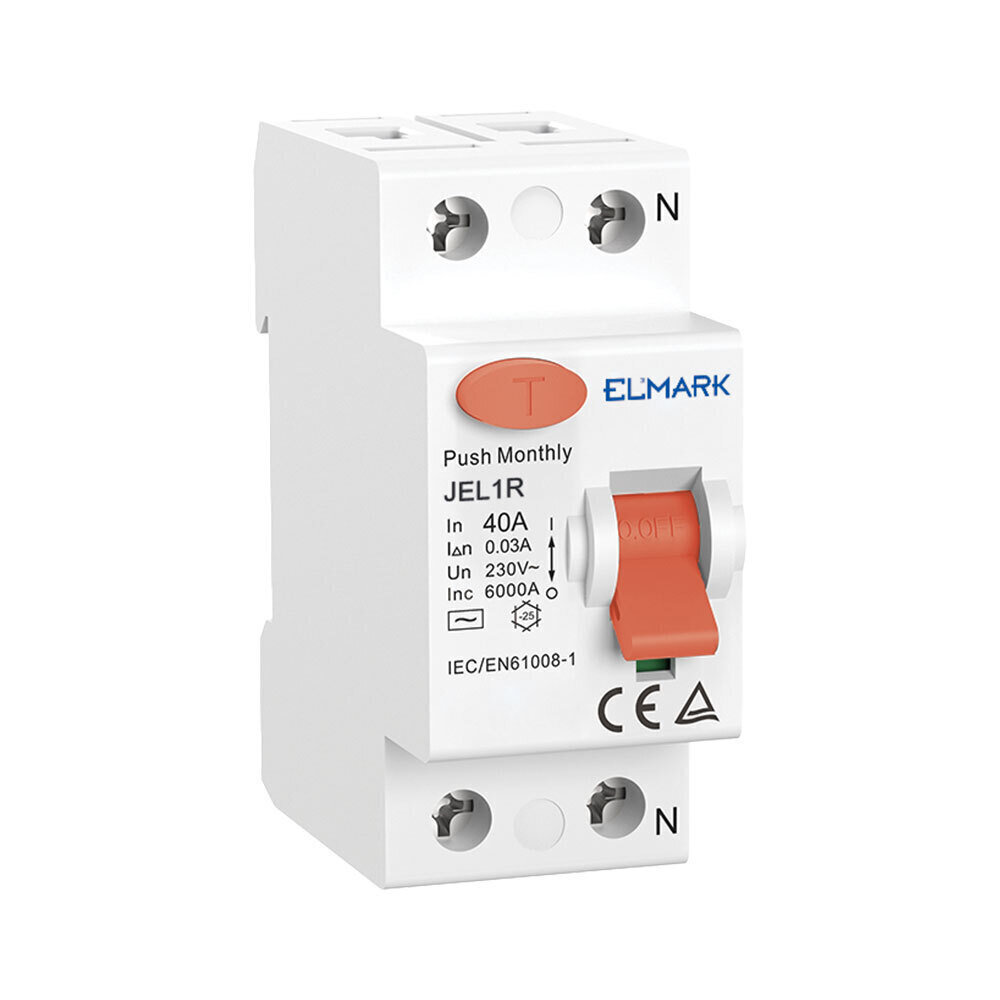 40218R.jpg RESIDUAL CURRENT DEVICE JEL1R 6kA 2P 16A/300mA - Image 1