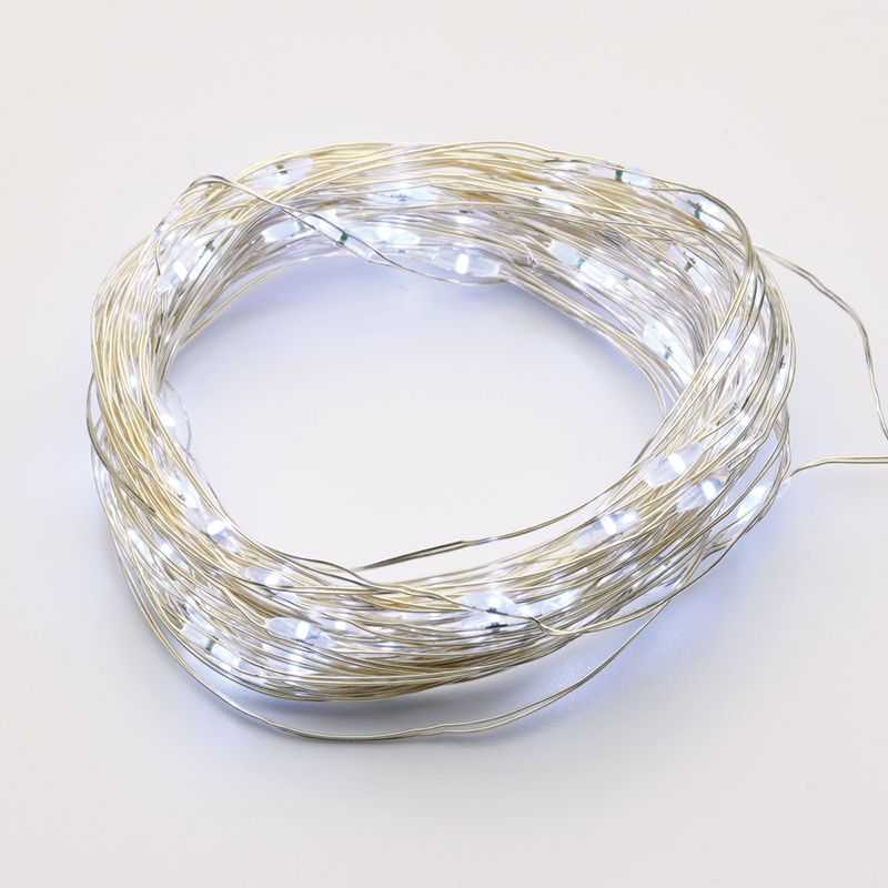 X0120216.png 20 LED ΛΑΜΠΑΚ ΣΕΙΡΑ ΨΥΧΡΟ ΛΕΥΚΟ ΑΣΗΜΙ ΚΑΛΩΔ ΧΑΛΚΟΥ & ΜΠΑΤΑΡ 2xCR2032 IP44 2m+10cm 1.2W - Image 1