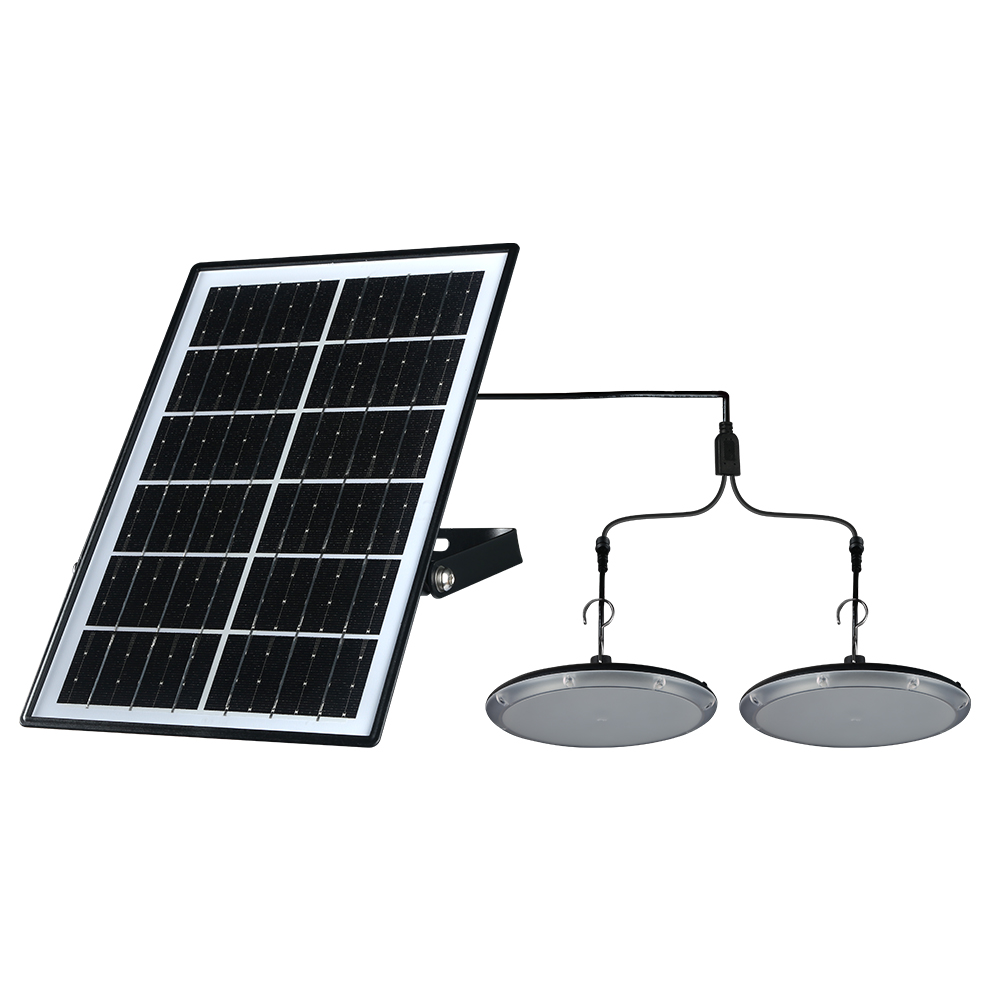 98SOL318.png SOLAR LED PENDANT LIGHTS 2X5W IP65, BLACK - Image 1
