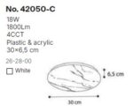 InLight Πλαφονιέρα οροφής LED 18W 4cct από λευκό ακρυλικό D:30cm (42050-C-Λευκό) - Image 2