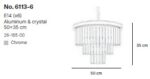 InLight Κρεμαστό φωτιστικό από χρώμιο αλουμίνιο και κρύσταλλα 6 X E14 D:50cm (6113-6) - Image 2
