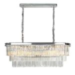 InLight Κρεμαστό φωτιστικό ράγα από χρώμιο αλουμίνιο και κρύσταλλα 12 X E14 D:100cm (6114)