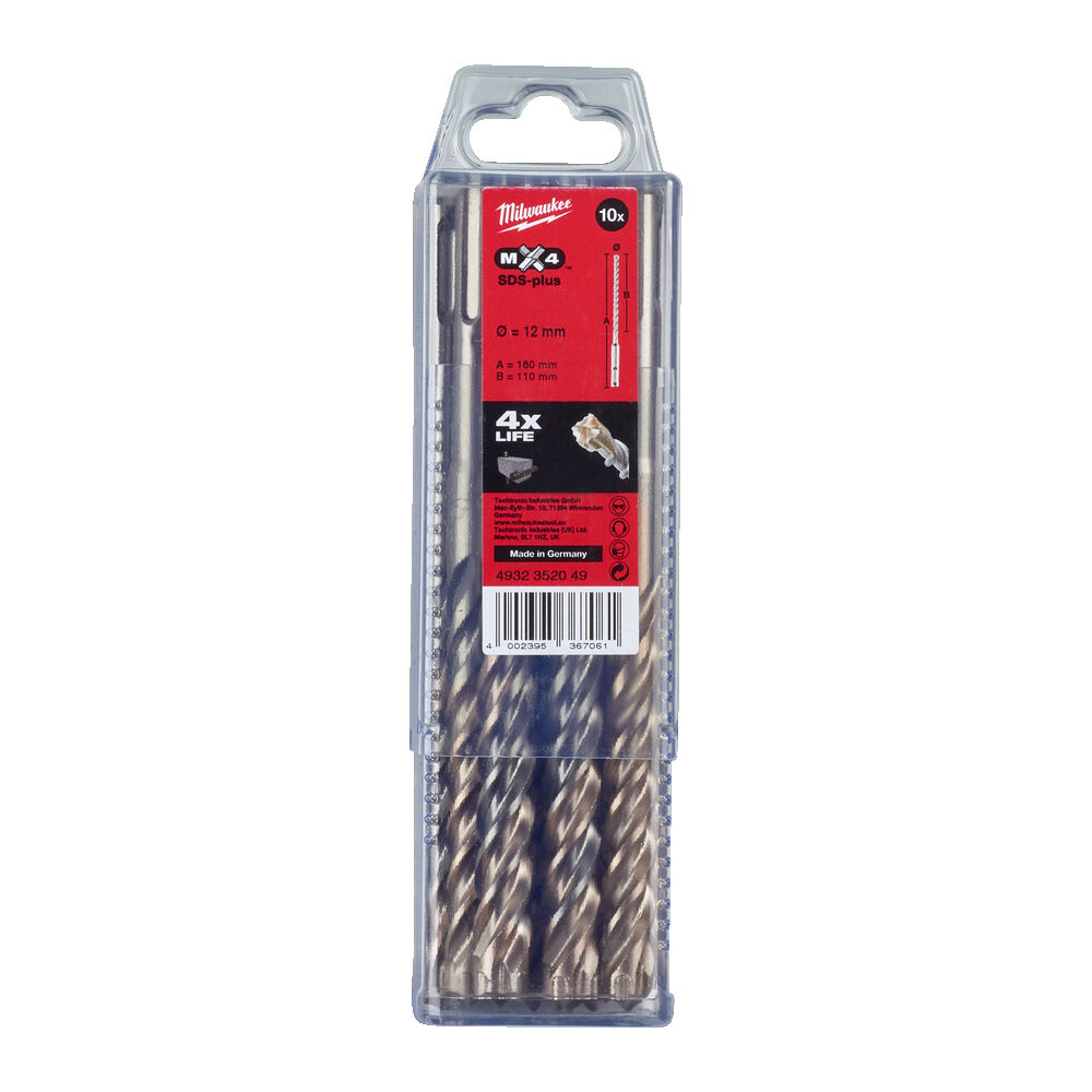 3920594.jpg ΤΡΥΠΑΝΙΑ SDS PLUS SET 10τεμ. 12x160mm 4ΚΟΠΩΝ MW - Image 1