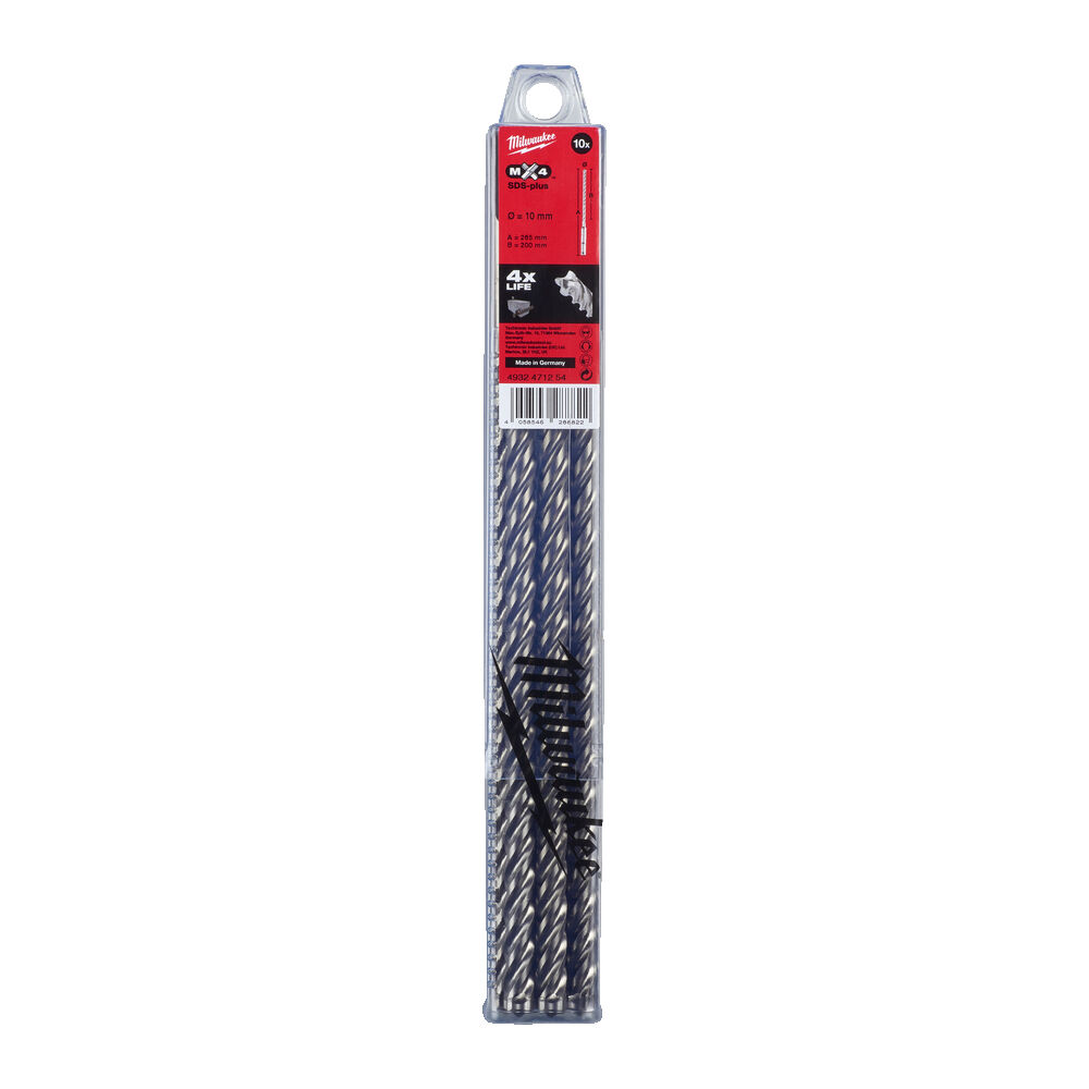 3926074.jpg ΤΡΥΠΑΝΙΑ SDS PLUS SET 10τεμ. 10x265mm 4ΚΟΠΩΝ MW - Image 1