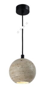 InLight Κρεμαστό φωτιστικό γκρι από travertine marble 1XGU10 D:11 x 11cm (4087)