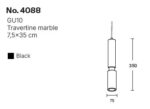 InLight Κρεμαστό φωτιστικό γκρι από travertine marble 1XGU10 D:7,5 x 35cm (4088) - Image 2