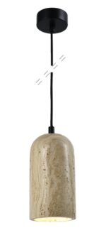 InLight Κρεμαστό φωτιστικό γκρι από travertine marble 1XΕ27 D:10 x 19cm (4089)