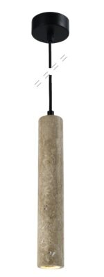 InLight Κρεμαστό φωτιστικό γκρι από travertine marble 1XGU10 D:7,5 x 30cm (4090)