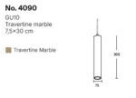 InLight Κρεμαστό φωτιστικό γκρι από travertine marble 1XGU10 D:7,5 x 30cm (4090) - Image 2
