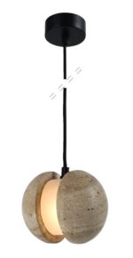 InLight Κρεμαστό φωτιστικό γκρι από travertine marble 1XG9 D:13 x 14cm (4092)