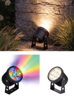 it-Lighting Crest range LED 12W RGB CCT Outdoor Wall Lamp Black D:8.5 x 12cm (80700515) - Image 3