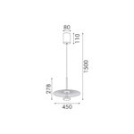 LOFTY- PENDANT LAMP SAND GOLD ALUMINIUM LED SMD 8W 2700Κ 560LM IP20 Φ300x1500mm - Image 2