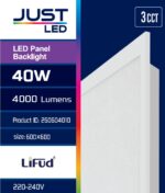 JUST LED LED Panel Backlight 40watt Τετράγωνο 3CCT D:595x595mm (260604010) - Image 2