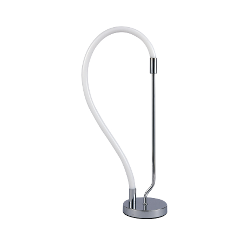 3011-CH.jpg InLight Επιτραπέζιο φωτιστικό LED 18W 3000K από χρώμιο μέταλλο και σωλήνα σιλικόνης D:60cm (3011-CH) - Image 1
