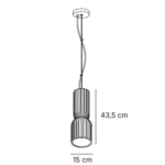Inlight Κρεμαστό Γύψινο Φωτιστικό E27, Κεραμιδί D:15x43,5cm(4101-Terracotta) - Image 2