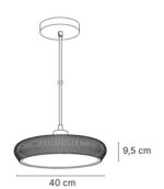 Inlight Κρεμαστό Γύψινο Φωτιστικό E27, Κεραμιδί, D:40x9,5cm(4102-A-Terracotta) - Image 2