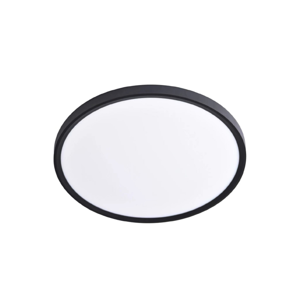 42036black-1.jpg Inlight Πλαφονιέρα οροφής LED 40W 3CCT (by switch on base) σε μαύρη απόχρωση D:50x2,5cm (42036-B-Black) - Image 1