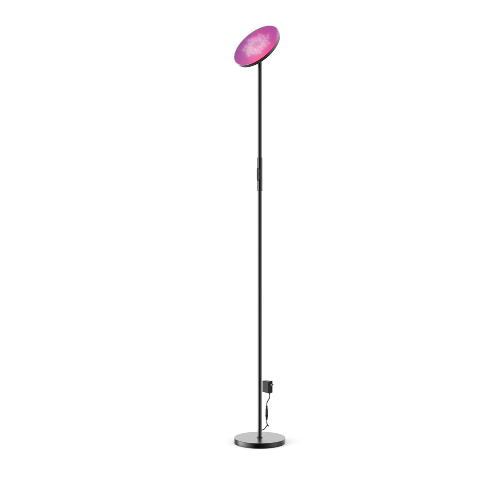 45023-lamp.jpg InLight Επιδαπέδιο φωτιστικό LED 24W RGB-CCT with controller από μαύρο μέταλλο και ακρυλικό D:170cm (45023) - Image 1
