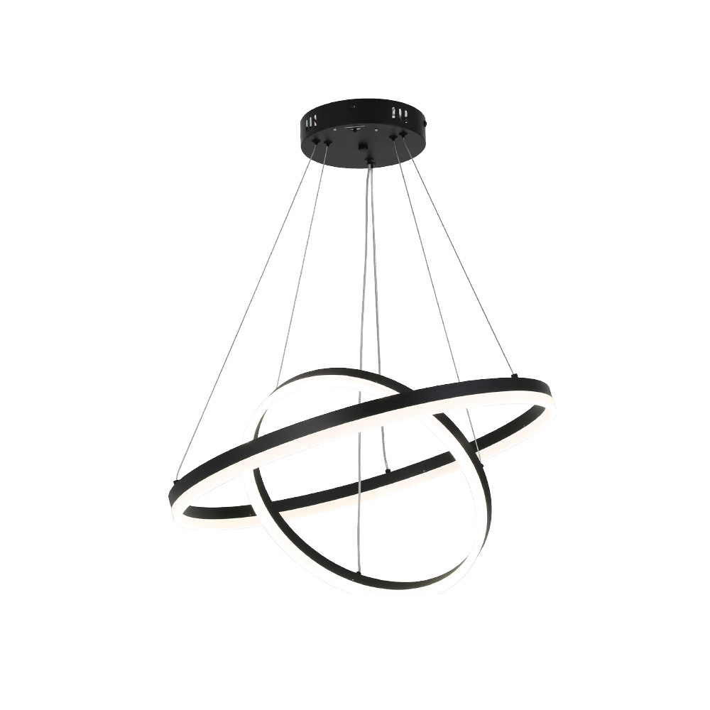 6095-b-black-.jpg Inlight Κρεμαστό φωτιστικό LED 58W 3CCT (by switch on base) D:60cm (6095-B-Black) - Image 1
