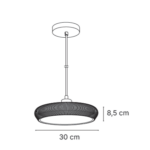 Inlight Κρεμαστό Γύψινο Φωτιστικό E27, Κεραμιδί, D:40x9,5cm (4102-B-Terracotta) - Image 2