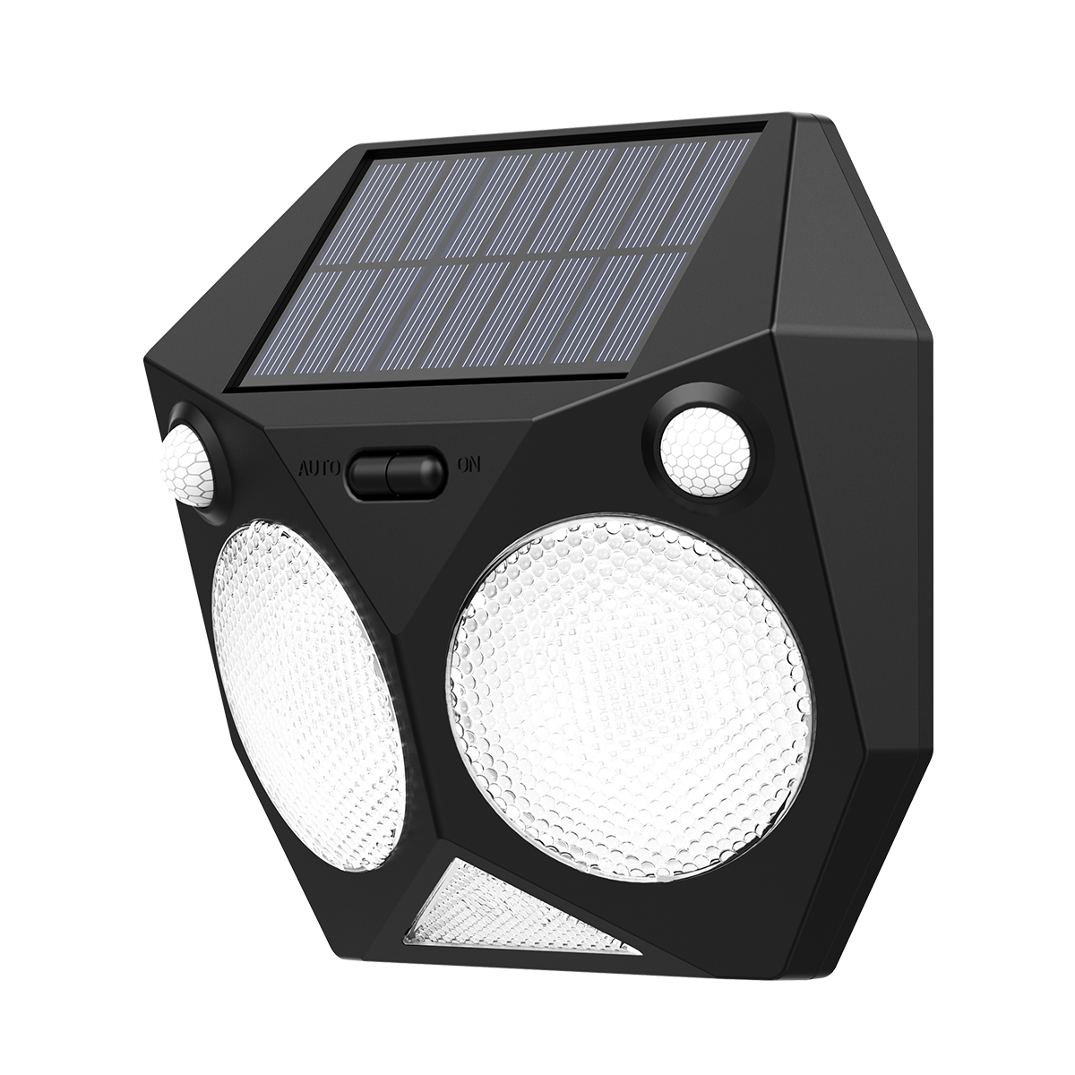 80207211S_2.jpg it-Lighting Tortoise LED 6W 3000K Solar Outdoor Wall Lamp Black D:160x160x60mm (80207211S) - Image 1
