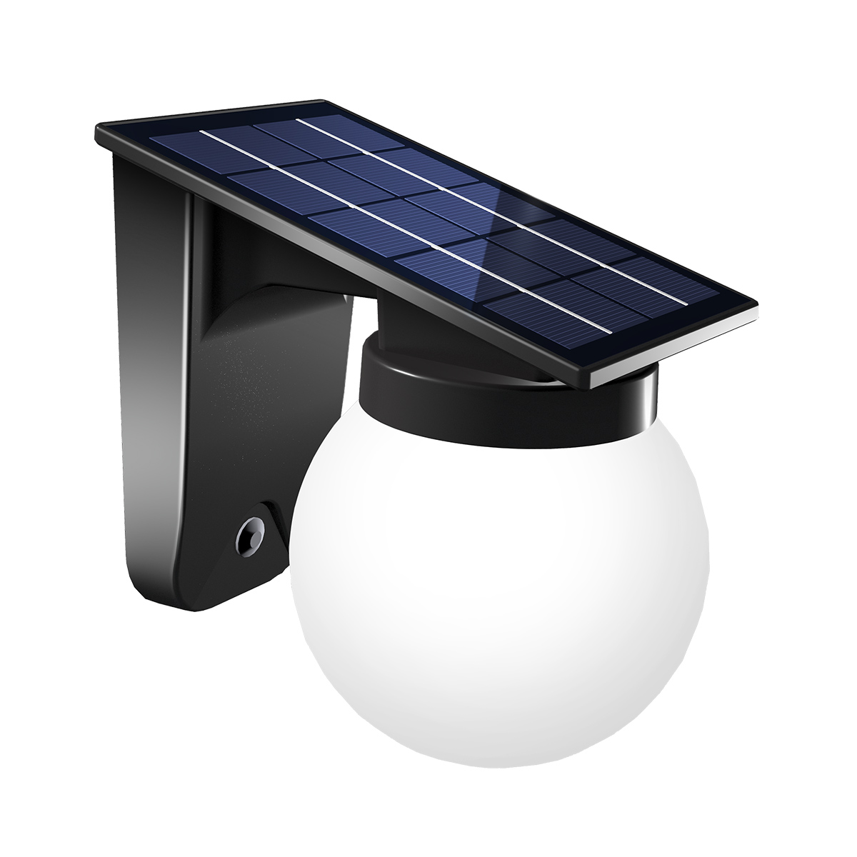 80207310S_1.jpg it-Lighting Baikal LED 1W 3000K | 4000K | 6000K Solar Outdoor Wall Lamp Black D:130x190x175 mm (80207310S) - Image 1