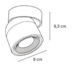 InLight Φωτιστικό Σποτ Οροφής LED 7W, 3000K , Μαύρο, D:9x9,3cm (9096-Black) - Image 2