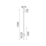Κρεμαστό Φωτιστικό LED ACA Ball OKN96161BK Αμμώδες Μαύρο 5W 3000K 550lm - Image 2