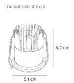 Inlight Downlight σποτ 9W 3CCT σε λευκή απόχρωση D: 5.1x5.2cm (X00370W) - Image 2