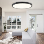 InLight Πλαφονιέρα οροφής LED 28W 3CCT (by switch on base) από γκρι μέταλλο και ακρυλικό D:40cm (42035-C-Gray) - Image 2