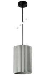Inlight Κρεμαστό Γύψινο Φωτιστικό E27, Γκρι D:22x15cm(4062-Gray)