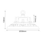 ΦΩΤΙΣΤΙΚΟ ΚΑΜΠΑΝΑ LED SMD ACA ASTREK15050AD ΜΑΥΡΟ 100/120/150 W 5000K 150LM/W DIM 1-10V 90° IP65 IK08 Ø299X139MM - Image 2
