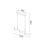ΚΡΕΜΑΣΤΟ ΦΩΤΙΣΤΙΚΟ LED ACA KY011AD25WH ZIGZAG ΑΜΜΩΔΕΣ ΛΕΥΚΟ ΑΛΟΥΜΙΝΙΟ + ΣΙΛΙΚΟΝΗ 30W 2800K-3200K-4000K 1200LM IP20 1200MM - Image 3