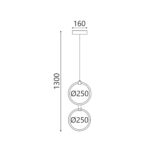 ΚΡΕΜΑΣΤΟ ΦΩΤΙΣΤΙΚΟ LED ACA KY011EC29QBK LILO ΑΜΜΩΔΕΣ ΜΑΥΡΟ ΑΛΟΥΜΙΝΙΟ + ΣΙΛΙΚΟΝΗ 26W 2800K-3200K-4000K 1050LM IP20 250MMX2 - Image 3
