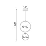 ΚΡΕΜΑΣΤΟ ΦΩΤΙΣΤΙΚΟ LED ACA KY011ECWH TWIN ΑΜΜΩΔΕΣ ΛΕΥΚΟ ΑΛΟΥΜΙΝΙΟ + ΣΙΛΙΚΟΝΗ 30W 2800K-3200K-4000K 1200LM IP20 250+400MM - Image 2