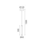 ΚΡΕΜΑΣΤΟ ΦΩΤΙΣΤΙΚΟ LED ACA KY011NC25BK RAPENZO ΑΜΜΩΔΕΣ ΜΑΥΡΟ ΑΛΟΥΜΙΝΙΟ 6W 2800K-3200K-4000K 240LM IP20 Φ30MMXH300MM - Image 3