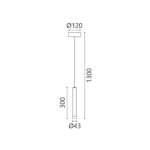 ΚΡΕΜΑΣΤΟ ΦΩΤΙΣΤΙΚΟ LED ACA KY011NC25WH RAPENZO ΑΜΜΩΔΕΣ ΛΕΥΚΟ ΑΛΟΥΜΙΝΙΟ 6W 2800K-3200K-4000K 240LM IP20 Φ30MMXH300MM - Image 2