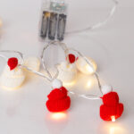 XMAS ΛΑΜΠΑΚΙ ΣΕΙΡΑ 10 LED 5mm ΥΦΑΣΜΑΤΙΝΑ ΣΚΟΥΦΑΚΙΑ ΜΠΑΤΑΡΙΑΣ 3AA ΜΕ ΧΡΟΝΟΔΙΑΚΟΠΤΗ ΔΙΑΦΑΝΟ PVC ΚΑΛΩΔΙΟ ΘΕΡΜΟ ΛΕΥΚΟ LED ΑΝΑ 15cm ΠΑΡΟΧΗ 30cm IP20 - Image 3