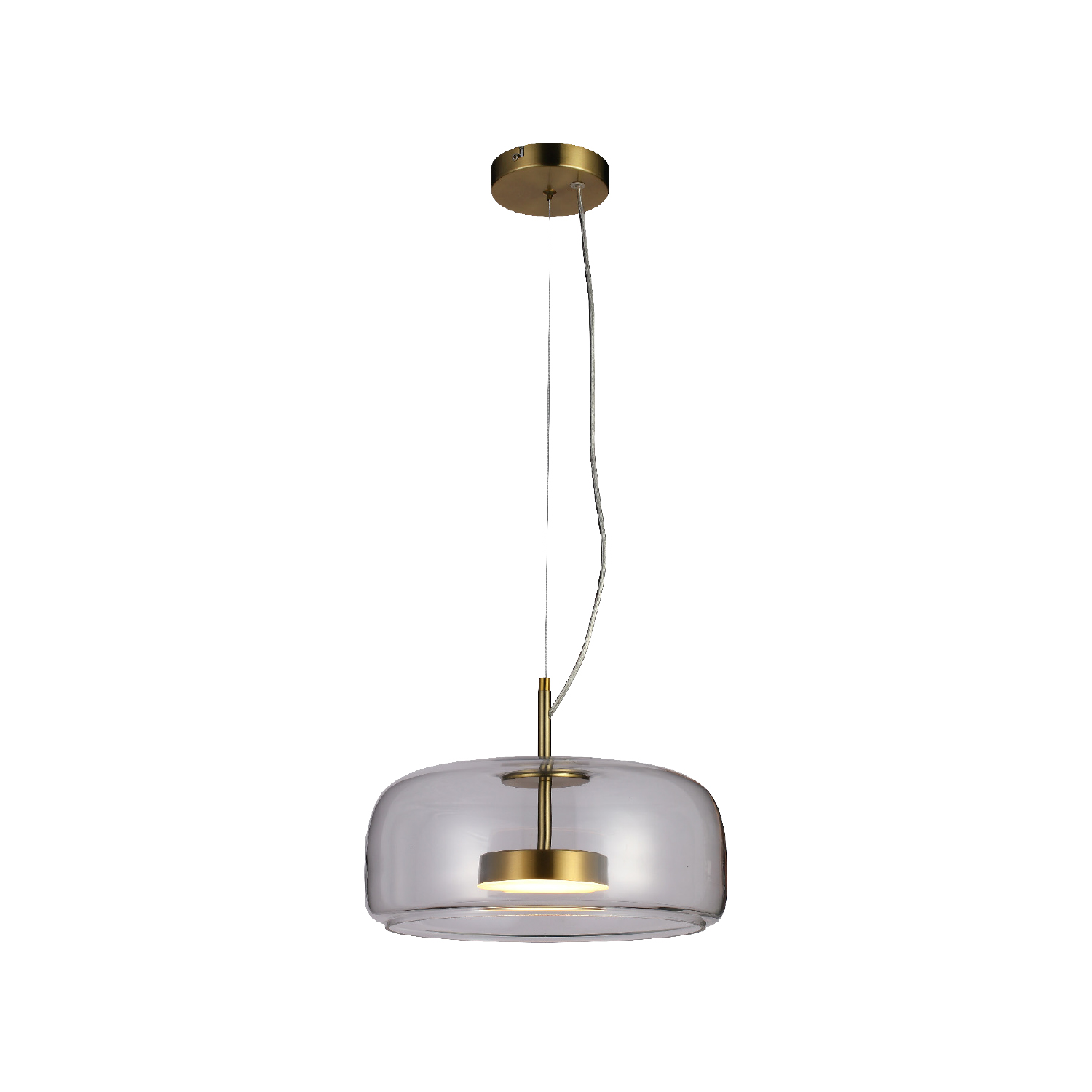 HM1733CL.jpg ΚΡΕΜΑΣΤΟ ΦΩΤΙΣΤΙΚΟ ACA HM1733CL ΧΡΥΣΟ ΔΙΑΦΑΝΟ ΓΥΑΛΙ LED 10W 3000K-4000K-6000K IP20 D33XH120CM - Image 1