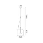 ΚΡΕΜΑΣΤΟ ΦΩΤΙΣΤΙΚΟ ACA HM177CL ΧΡΥΣΟ ΔΙΑΦΑΝΟ ΓΥΑΛΙ LED 10W 3000K-4000K-6000K IP20 D26XH120CM - Image 3