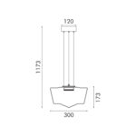 ΚΡΕΜΑΣΤΟ ΦΩΤΙΣΤΙΚΟ ACA HM2460CL ΜΑΥΡΟ ΔΙΑΦΑΝΕΣ LED 12W 3000K IP20 D30XH120CM - Image 3