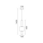 ΚΡΕΜΑΣΤΟ ΦΩΤΙΣΤΙΚΟ ACA HM250261C ΧΡΥΣΟ ΔΙΑΦΑΝΕΣ COB 5W 3000K IP20 D16XH120CM - Image 2