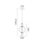 ΚΡΕΜΑΣΤΟ ΦΩΤΙΣΤΙΚΟ ACA HM25139SM ΧΡΩΜΙΟ ΔΙΑΦΑΝΕΣ LED 5W + DOWNLIGHT 5W 3000K IP20 D20XH120CM - Image 2